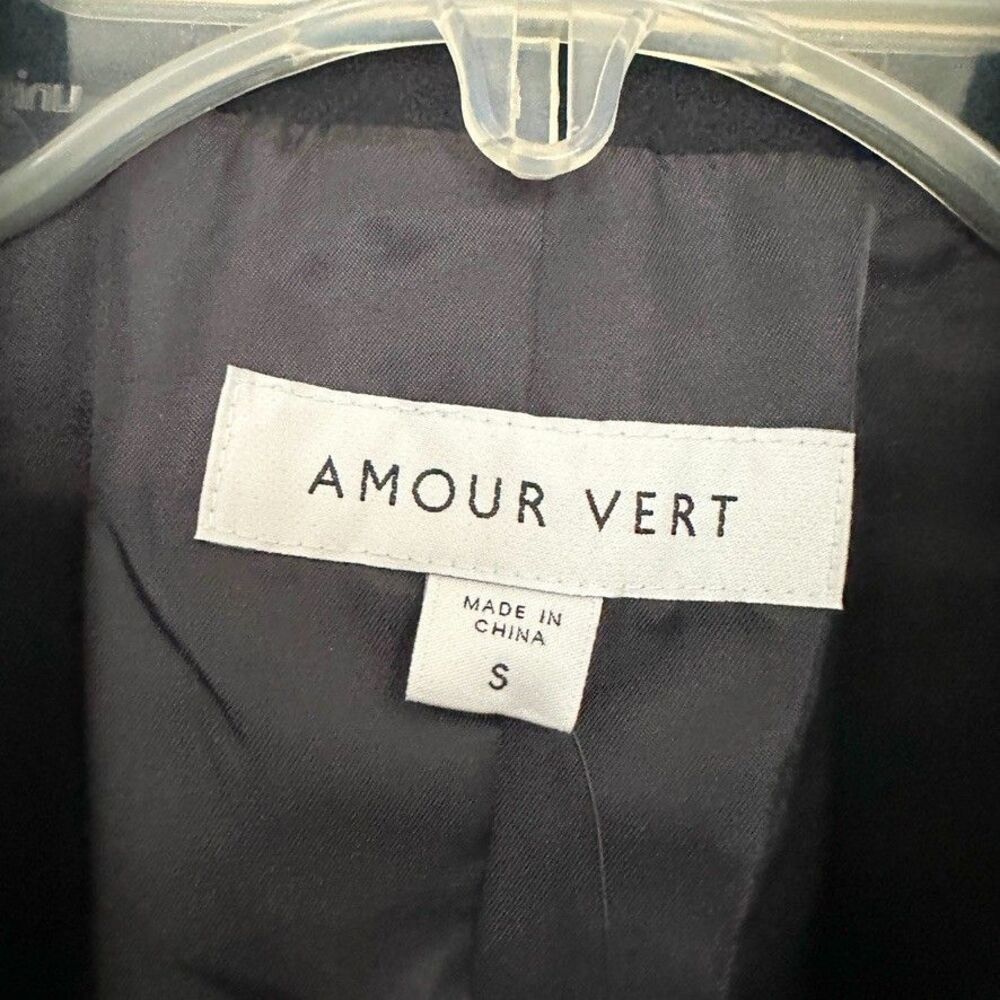 NWT Amour Vert Tobie Double Breasted Blazer Shoulder Pad Navy Nautical Women's S - Picture 4 of 13